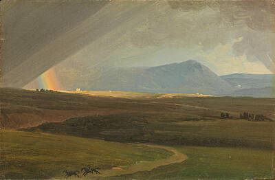 Rome Painting - Landscape Near Rome During A Storm by Simon Denis