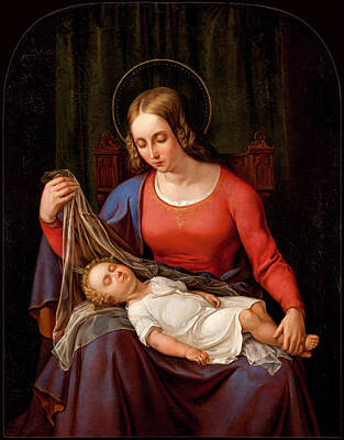 Alexander Schramm Painting - Madonna And Child by Alexander Schramm