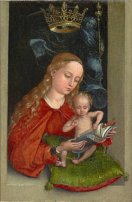 Martin Schongauer Painting - Madonna And Child In A Window by Martin Schongauer