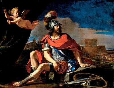 Guercino Painting - Mars With Cupid by Guercino