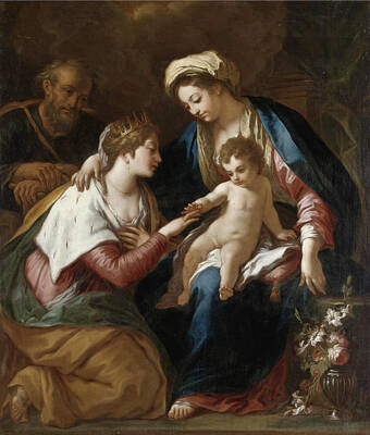  Painting - Mystic Marriage Of Saint Catherine by Paolo de Matteis