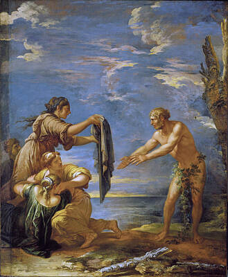 Odysseus Painting - Odysseus And Nausicaa by Salvator Rosa