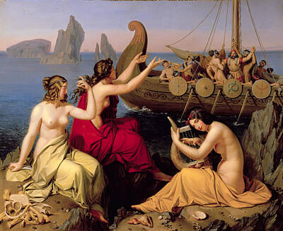 Odysseus Painting - Odysseus And The Sirens by Alexander Bruckmann
