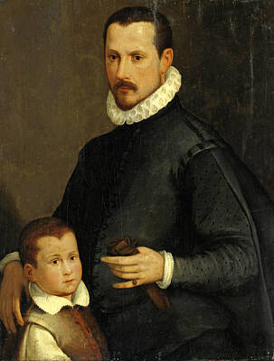  Painting - Portrait Of A Gentleman With Son by Tiberio Titi