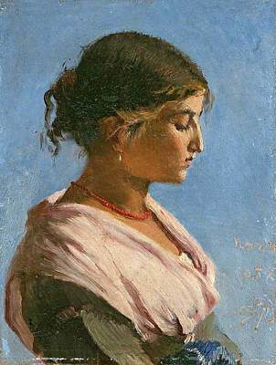  Painting - Portrait Of A Girl by Frank Buchser