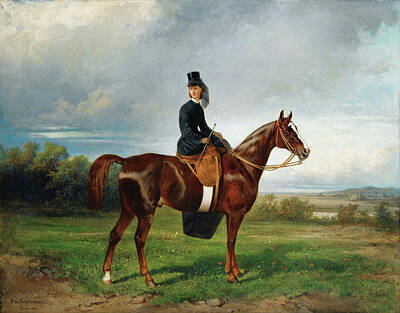 Sverchkov Painting - Portrait Of Seymourina Riding Tattersalls by Nikolai Yegorovich Sverchkov