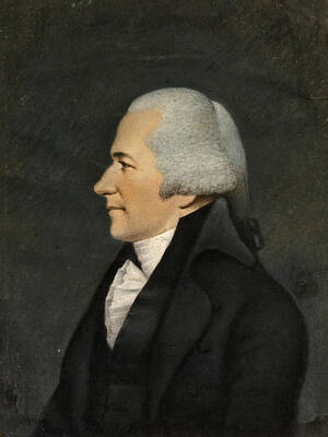 James Sharples Drawing - Profile Portrait Of Alexander Hamilton by James Sharples
