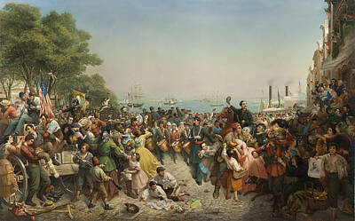 Louis Lang Painting - Return Of The 69th Irish Regiment N.y.s.m. From The Seat Of War 1862 by Louis Lang