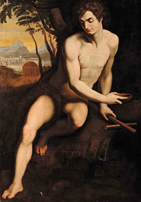 Cristofano Allori Painting - Saint John At The Fountain by Cristofano Allori