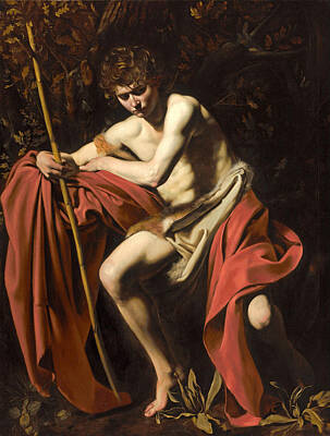 Caravaggio Painting - Saint John The Baptist In The Wilderness by Caravaggio