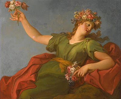  Painting - Spring. Allegories Of The Four Seasons by Hyacinthe Collin de Vermont