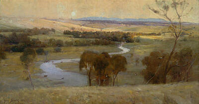 Arthur Streeton Painting - Still Glides The Stream And Shall For Ever Glide by Arthur Streeton