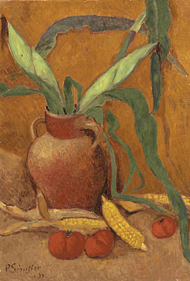  Painting - Still Life With Corn And Tomatoes by Paul Serusier