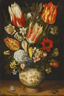  Painting - Still Life With Flowers by Christoffel van den Berghe