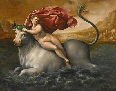 Europa Painting - The Abduction Of Europa by Gillis Coignet