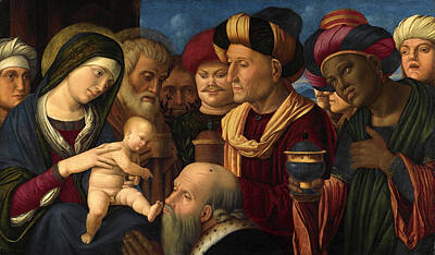 Adoration Magi Painting - The Adoration Of The Magi by Francesco di Simone da Santacroce