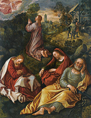 Joachim Beuckelaer Painting - The Agony In The Garden by Joachim Beuckelaer