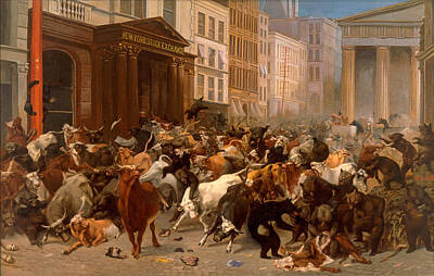 Bear Painting - The Bulls And Bears In The Market by William Holbrook Beard