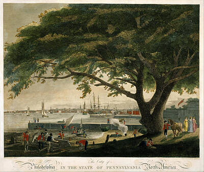 Philadelphia Drawing - The City Of Philadelphia In The State Of Pennsylvania. North America by Samuel Seymour