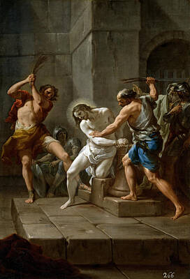 Corrado Giaquinto Painting - The Flagellation Of Christ by Corrado Giaquinto