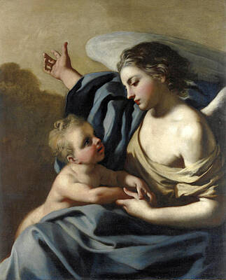 Francesco De Mura Painting - The Guardian Angel by Francesco de Mura