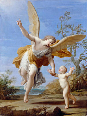 Angel Painting - The Guardian Angel by Marcantonio Franceschini