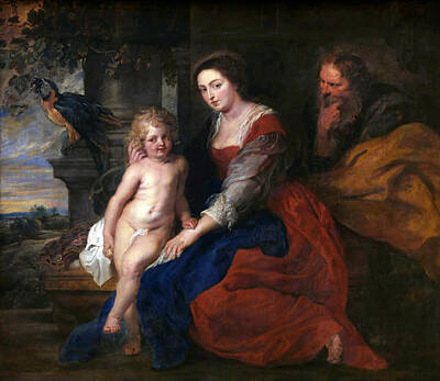 Parrot Painting - The Holy Family With Parrot by Peter Paul Rubens