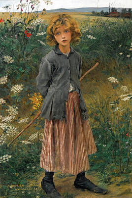 Jules Bastien-lepage Painting - The Little Shepherdess by Jules Bastien-Lepage