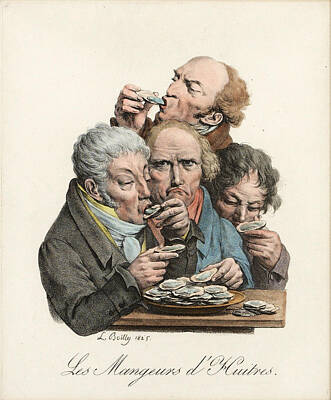  Drawing - The Oyster Eaters by Louis Leopold Boilly