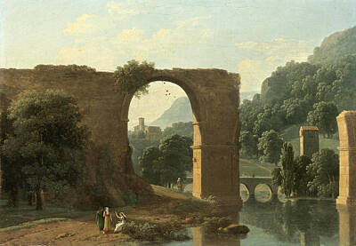  Painting - The Ruins Of The Bridge Of Augustus At Narni by Jean-Victor Bertin