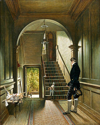London Painting - The Staircase Of The London Residence Of The Painter by Pieter Christoffel Wonder