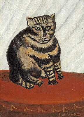 Henri Rousseau Painting - The Tabby by Henri Rousseau