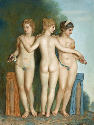  Drawing - The Three Graces by Jean-Etienne Liotard