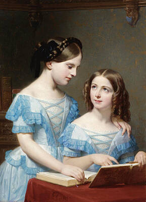 Nicolas Louis Francois Gosse Painting - The Two Sisters by Nicolas Louis Francois Gosse