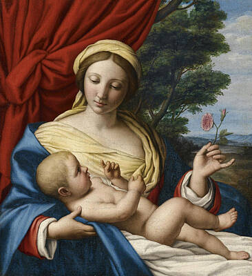 Sassoferrato Painting - The Virgin Of The Rose by Sassoferrato