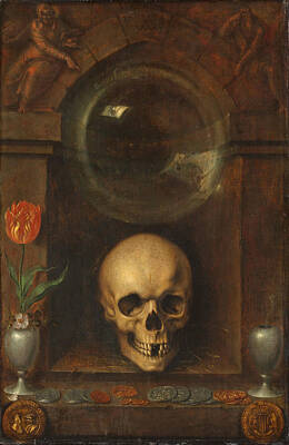 Jacques De Gheyn Ii Painting - Vanitas Still Life by Jacques de Gheyn II