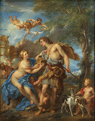Adonis Painting - Venus And Adonis by Francois Lemoyne