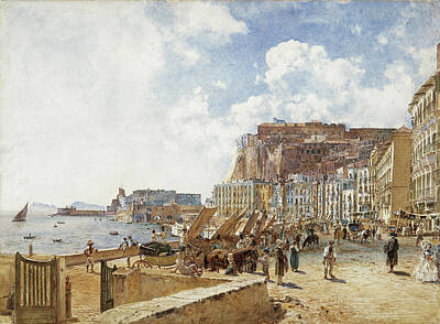 Rudolf Von Alt Painting - View Of Naples by Rudolf von Alt