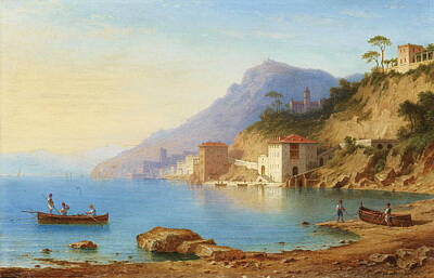 Carl Morgenstern Painting - View Of The Amalfi Coast by Carl Morgenstern
