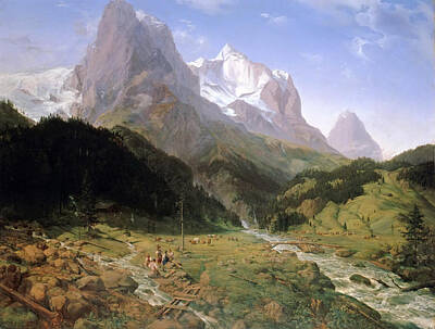  Painting - Wetterhorn by Ernst Ferdinand Oehme