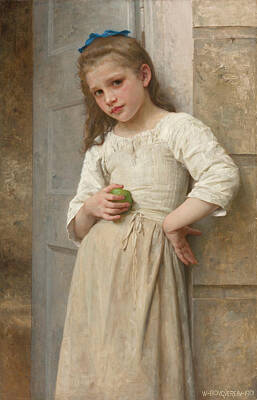 William-adolphe Bouguereau Painting - Yvonne On The Doorstep by William-Adolphe Bouguereau