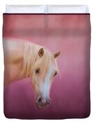 Pretty In Pink - Palomino Pony Duvet Cover by Michelle Wrighton