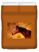 Summers End Quarter Horse Painting Duvet Cover by Michelle Wrighton