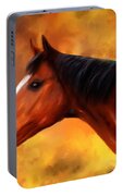 Summers End Quarter Horse Painting Portable Battery Charger by Michelle Wrighton