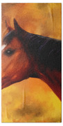 Summers End Quarter Horse Painting Beach Towel by Michelle Wrighton