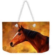 Summers End Quarter Horse Painting Weekender Tote Bag by Michelle Wrighton