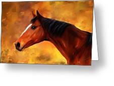 Summers End Quarter Horse Painting Greeting Card by Michelle Wrighton