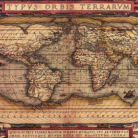  Ortelius World Map -Typvs Orbis Terrarvm - 1570 by Bill Cannon