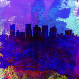  Phoenix Watercolor Skyline 1 by Naxart Studio