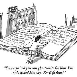 A Man Is Writing In A Huge Book On The Floor by Shannon Wheeler